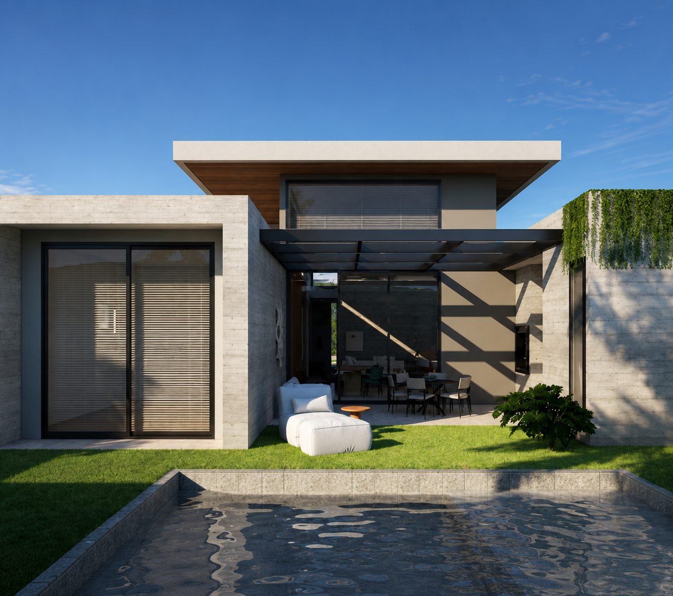 Casa Térrea Alto Padrão — Cadorin — fachada em ângulo