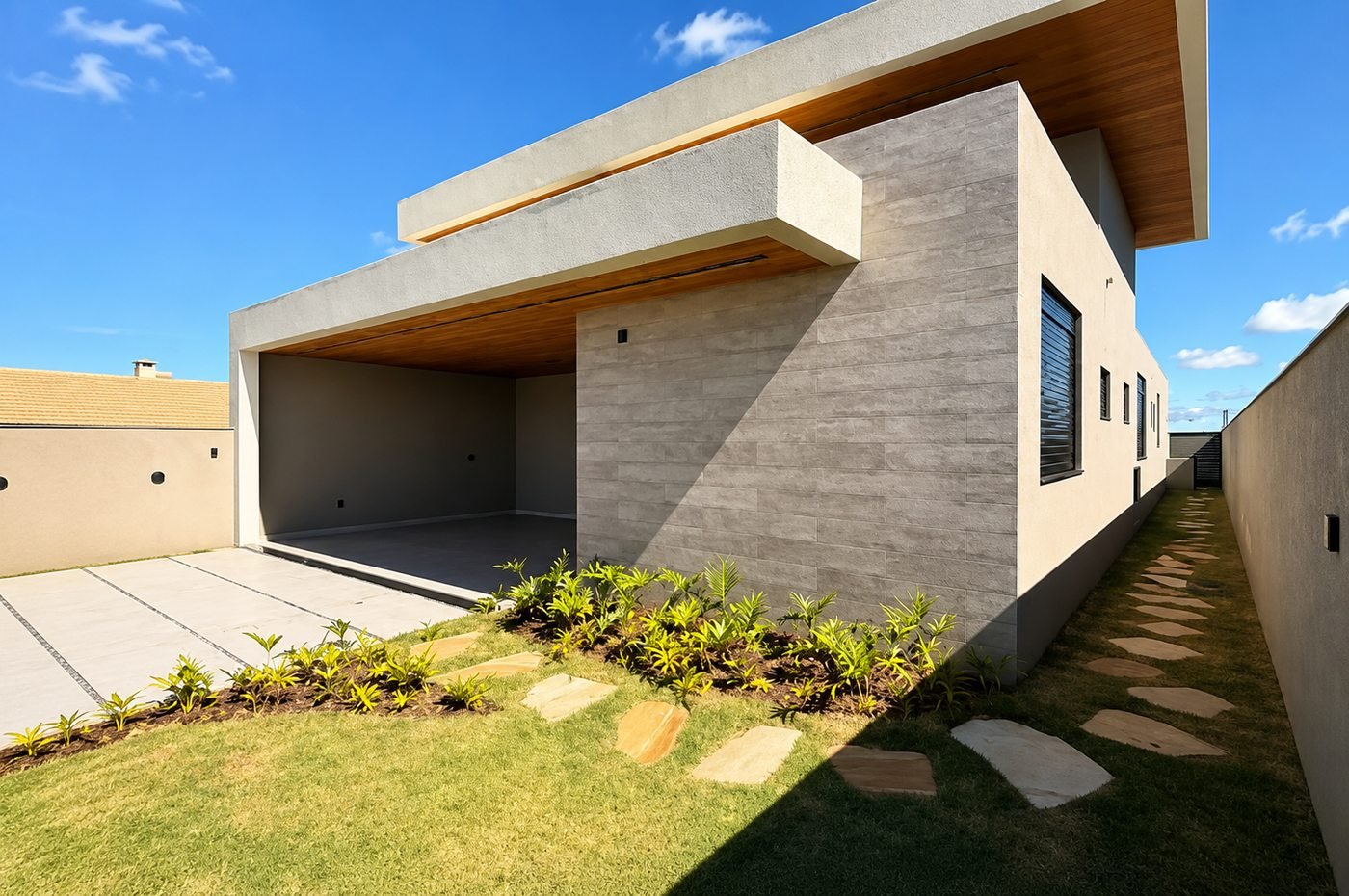 Casa Térrea Alto Padrão — Cadorin — sala e cozinha em conceito aberto